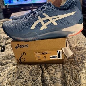 Asics Gel-Resolution Blue and White Shoes